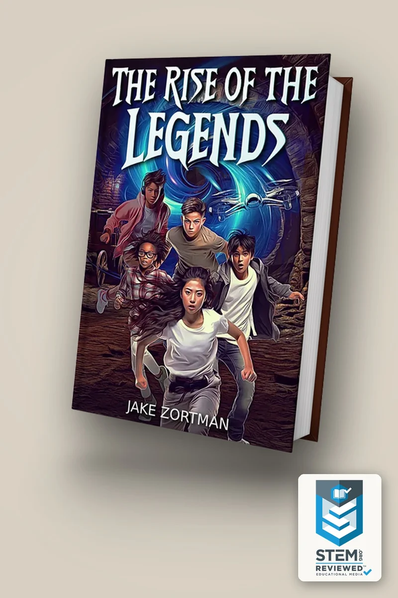 The Rise of the Legends book with the STEM.org Reviewed badge
